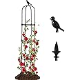 Lalahoni Garden Trellis for Climbing Plants Outdoor, Plant Support for Potted Flowers Vegetable Vine Indoor Outdoor, Garden Obelisk, 6ft Tall Rose Trellis, Black, 1pc