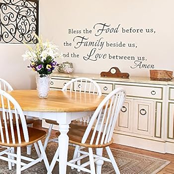 Amazon Com Bless The Food Before Us Wall Decal Kitchen Wall Art