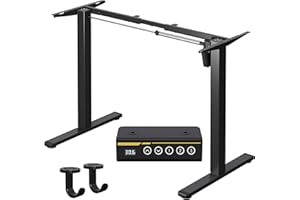 Gamork Electric Standing Desk Frame,Adjustable Height and Length,The Maximum Size it can accommodate is 63 * 28 inches for Th