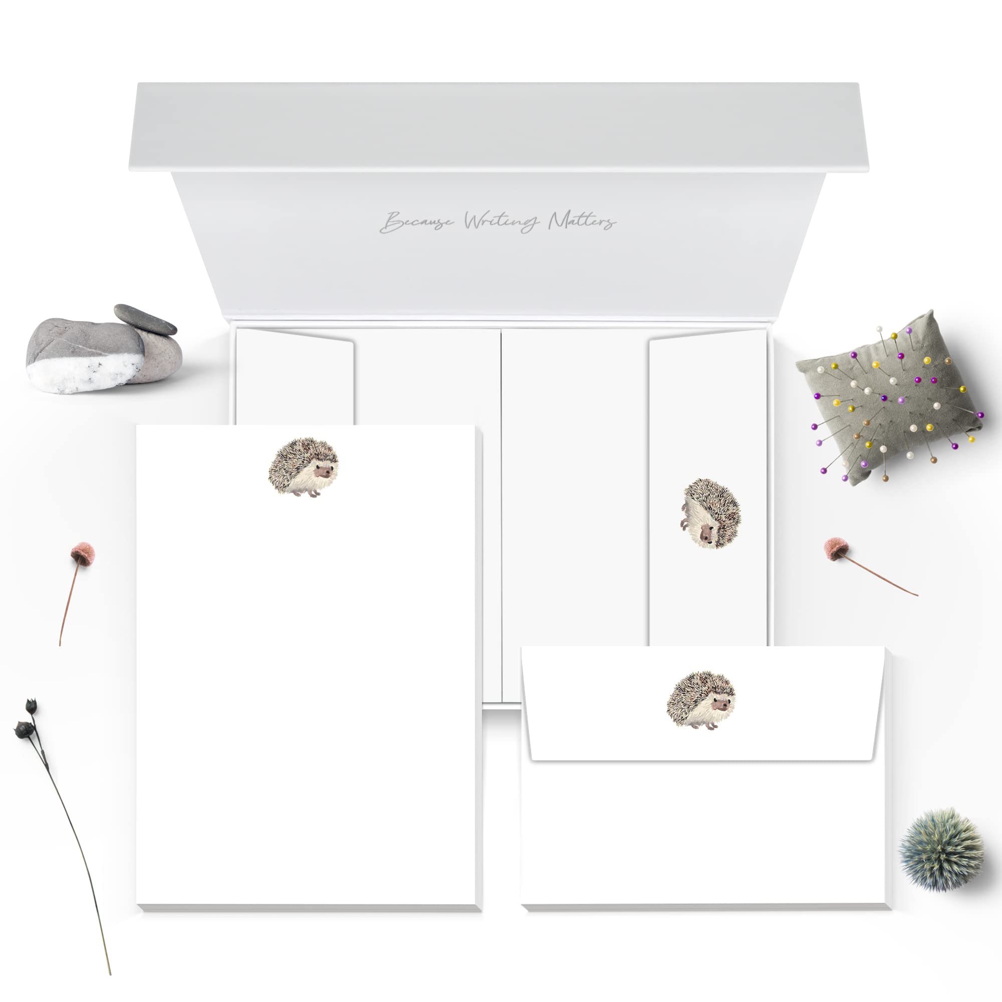 Me Loovely Hedgehog Letter Writing Papers with Envelopes Stationery Writing Supplies A5 Size Paper Set for Office Home & School | Christmas Gifts (40 Letters & 40 Envelopes in Gift Box)