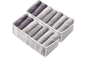 Aposemo Clothes Organizer Drawers Wardrobe Compartment Separation Underwear Portable 7 Grids Storage Box Mesh Washable (2 Pcs White Small)