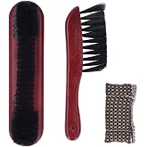 MOPFOL Wooden Billiards Pool Table Brush Set - Wood Handle Rail &amp; Felt Cleaner with Soft Nylon Burshes for Home, Bar &amp; Game Rooms