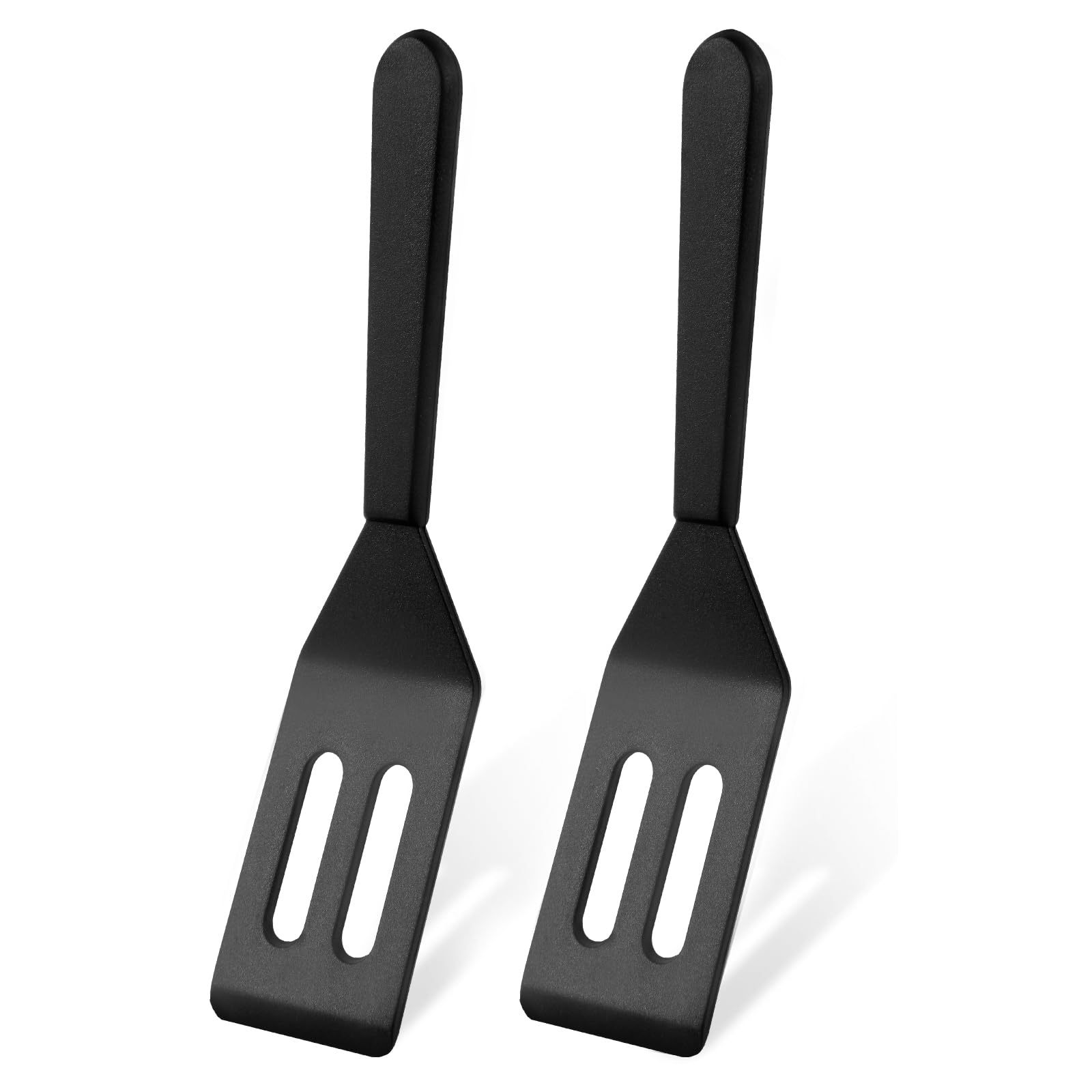 Photo 1 of ?2 Pack?Kunovo Small Spatula for Nonstick Cookware Mini Spatulas for kitchen Use,Heat-Resistant Silicone Thin Spatula Cooking Baking (Black-2)