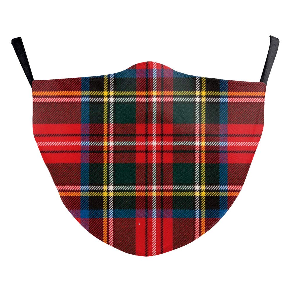 eBoutik – Tartan Cloth Face Mask - Reusable Summer Hayfever Allergic Provention - Travel Train & Plane Protection - Protective Fabric Face Cover Dust Filter Pocket (Stewart)