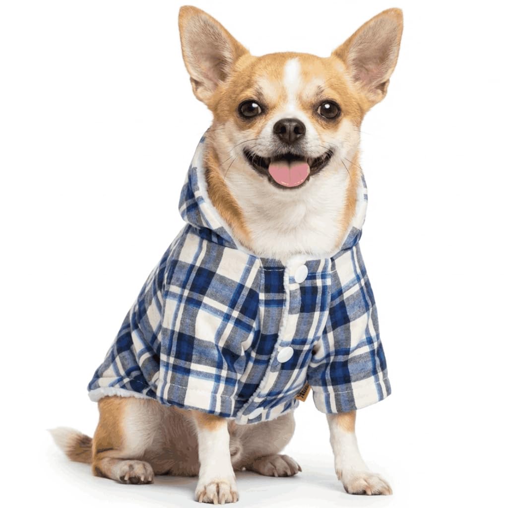 DroolingDog Hoodie for Small Dogs Pet Warm Fleece Clothes, Large