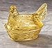 Miles Kimball Antique Yellow Depression Style Glass Hen Candy Dish