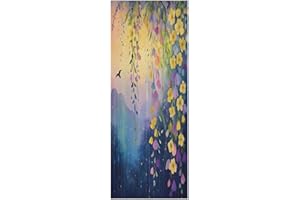 Kigai Yoga Mat Towel Watercolor Flowers Non Slip Sweat Absorbent Yoga Towel with Grip Dots Lightweight Travel Workout Mat Cov