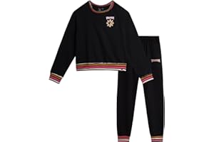 Volcom Girls Sweatpants Set - 2 Piece Fleece Fashion Crewneck Sweatshirt and Jogger Sweatpants for Girls Matching Set