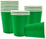 YAAVAAW 16Pcs Green Party Cups 9oz Cold Hot Drinking Cups Solid Color view 1