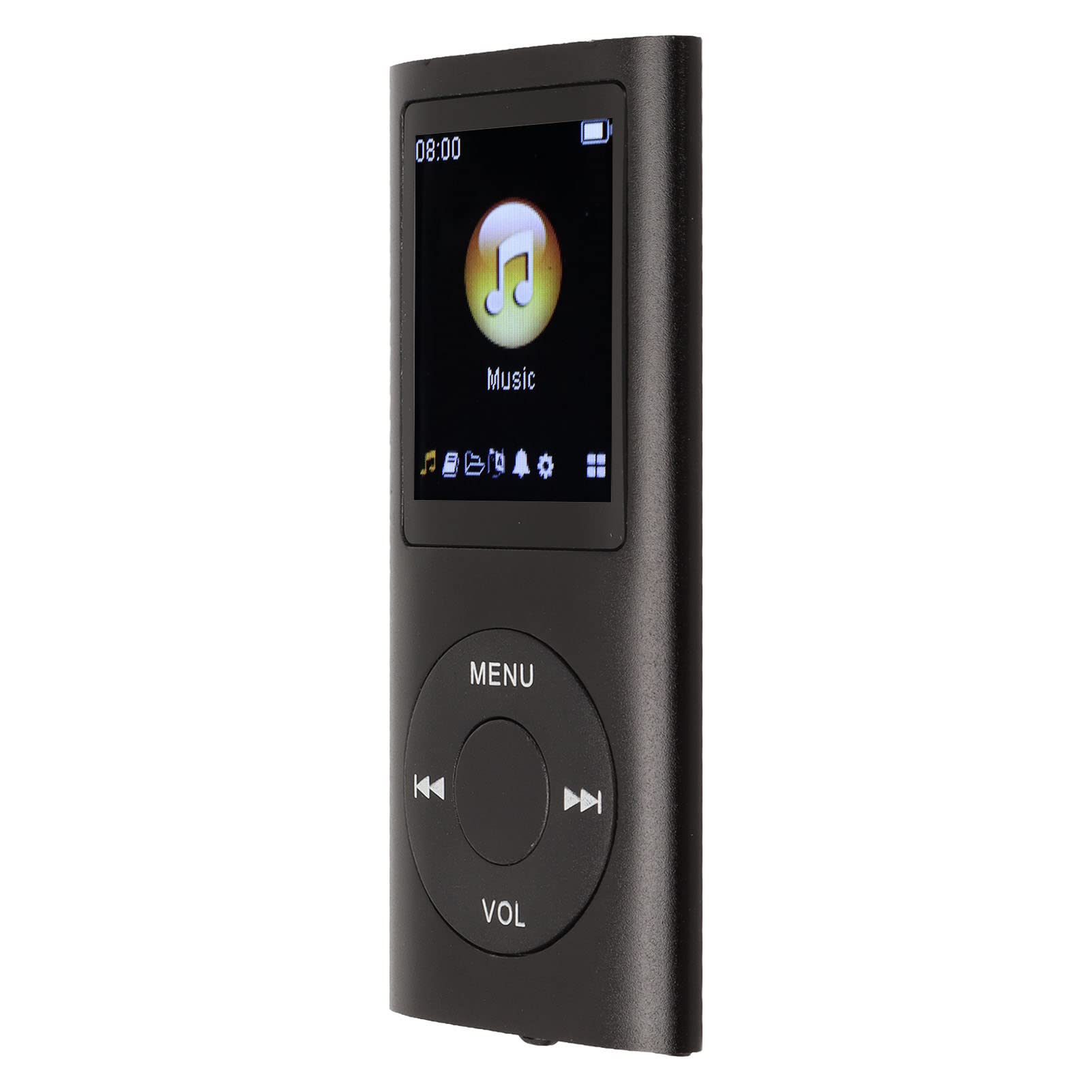 Yctze MP3/MP4 Player, Portable Music Player with Earphone, 1.8 inch HD Screen, Support up to 64GB Memory Card, 8H Playing time, Super Light Metal Shell(Black)