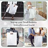 Plastic Carrier Bags 100 White with Handles Patch Large 22 x 18 x 3 view 6