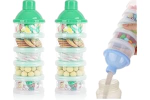 Manwetye 2 PCS 5 Layers Milk Formula Powder Dispenser Out Going Baby Portable Snack Stackable Storage Container Case for Kids