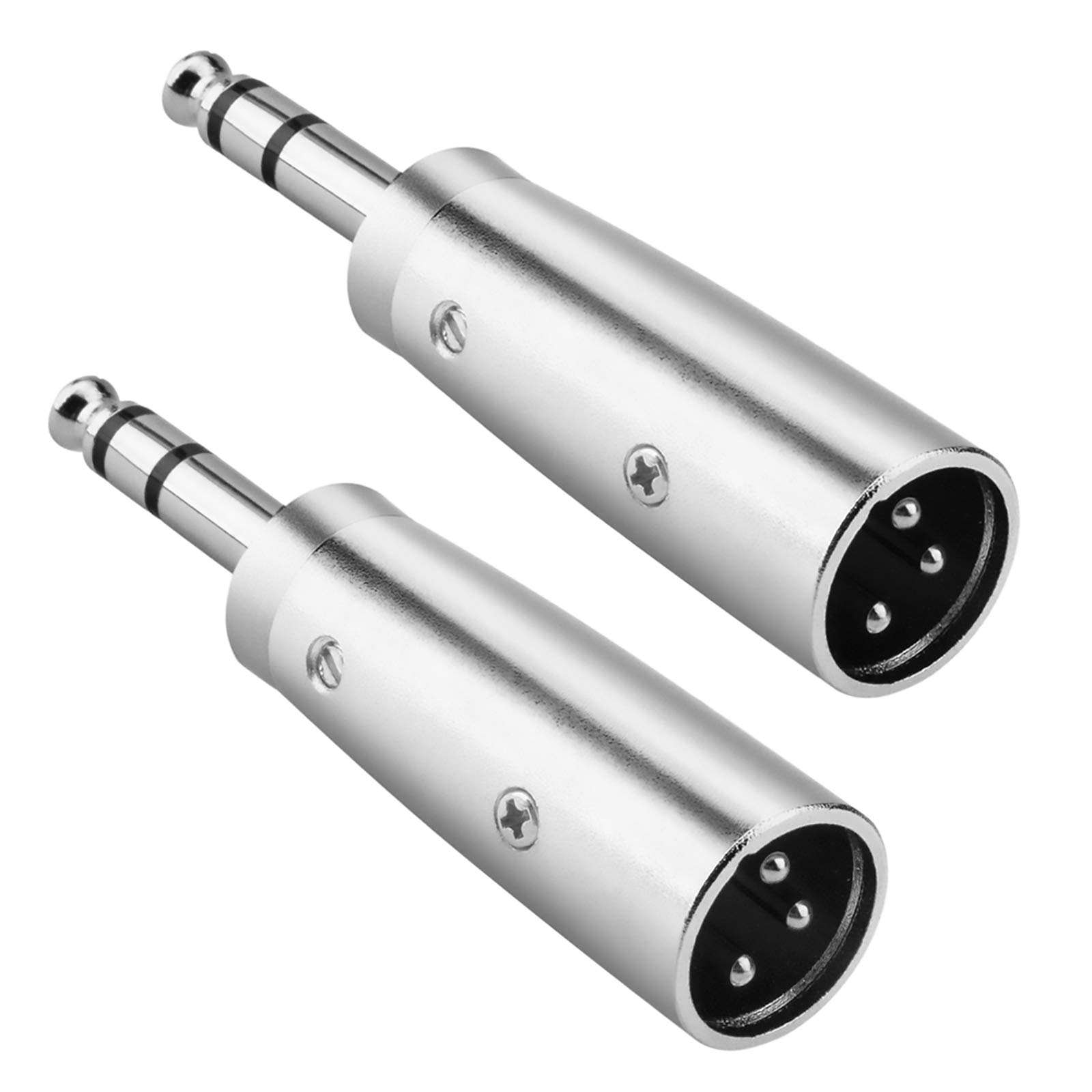 JOMLEY XLR to 1/4 Adapter, XLR Male to 1/4" (6.35mm) TRS Stereo Jack Balanced Cable Adapter - 2 Pack โ image 1