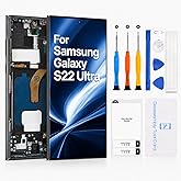 for Samsung S22 Ultra Screen Replacement OLED Display Assembly with Frame | OLED Replacement Screen With Frame for Galaxy S22 Ultra 5G, Tested Display Assembly With Repair Tools for Easy Installation