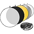 LimoStudio 43" 5 in 1 Photography Studio Collapsible Multi Photo Disc Reflector, 5 Colors White, Black, Silver, Gold, Translu