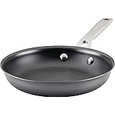 KitchenAid NITRO Carbon Steel Frying Pan/Skillet, Stainless Steel Handle, Compatible with All Cooktops, 8.5 Inch Open Fry Pan - Black