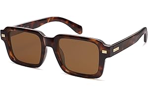 SOJOS Trendy Square Polarized Sunglasses for Women Men, Retro Vintage Womens Mens Rectangle Shades SJ2345