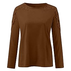 Women's Plus Size Long Sleeve Shirts Lace Hollow