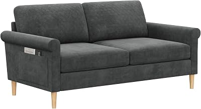 Vesgantti 2 Seater Sofa Grey Fabric Loveseat Couch 164cm Bilateral Storage