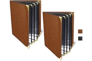 2-Pack Restaurant Menu Covers 8.5 x 11 - Menu Holder 4 Page 8 View, Menu Book Menu Sleeves for Restaurant, Bar, Café