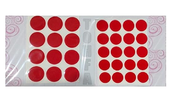 My.Shop Round Shape Velvet Bindi for Women (Red)