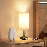 Aooshine Bedside Lamp with USB C+A Ports 3 Color Modes Beige Shade view 8