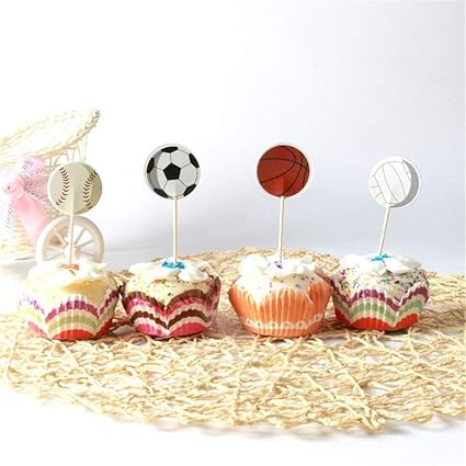Party Diy Decorations 24pcs Lot Football Cupcake Pers Party Baby