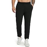 M MAELREG Men's Fleece Joggers with Zipper Pockets Winter Warm Water Resistant Golf Running Gym Pants Sweatpants for Men
