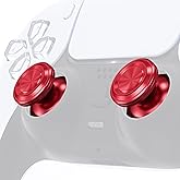 eXtremeRate Custom Red Metal Thumbsticks for PS5 Controller, Replacement Aluminum Analog Stick Joystick for PS4 Controller