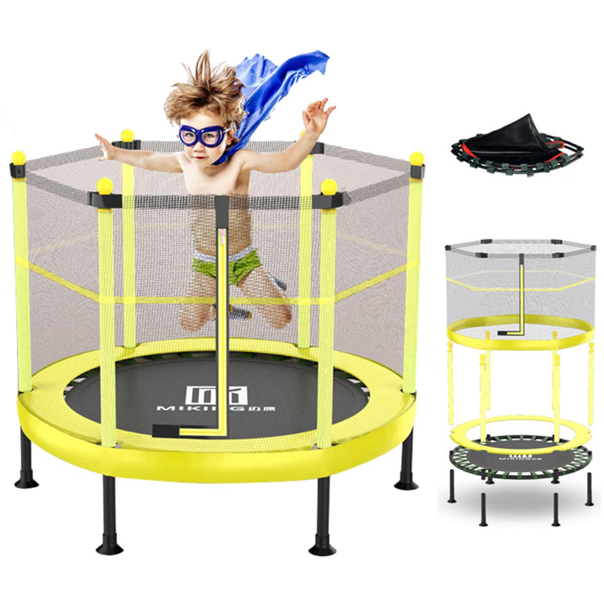 Mua Rjwqkj トランポリン 子供用 静音 ネット付き 軽量 ゴムバンド おもちゃ エクササイズ 家庭用 折りたたみ トランポリン 組み立て簡単 ダイエット 室内遊具 マンション 誕生日 プレゼント Tren Amazon Nhật Chinh Hang 21 Fado