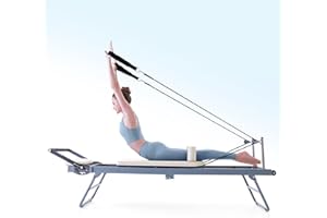 ARKANTOS Pilates Reformer Machine Foldable, Reformer Pilates Equipment for Gym Workout and Home Use, Suitable for Intermediate and Beginners Users