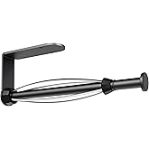 Fixwal Paper Towel Holder Under Cabinet, Single Hand Operable Wall Mount Paper Towel Holder with Damping Effect, Bend-Resistant, Self-Adhesive or Drill Mounting for Kitchen Bathroom, Black