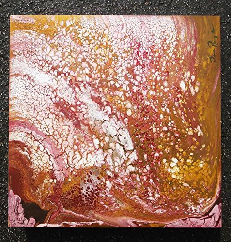 Waves of Jupiter Original Signed Textured Pour Painting on 16 x 16 Encaustic Board