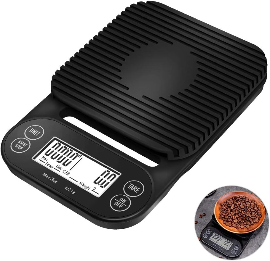 Digital Coffee Scale, CestMall Electric Kitchen Scale with Timer LED