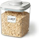 EQI Airtight Food Storage Container with One-Touch Lid, 2.8 QT / 2.65 L Stackable BPA-Free PET for Coffee, Sugar, Spices &amp; Pantry Organization.