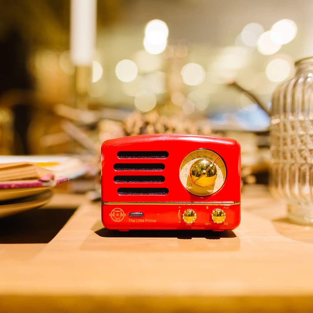 Retro Bluetooth Speaker, MUZEN OTR Vintage Wireless FM Radio with Loud Volume, Portable Bluetooth Speaker,Gift for Family Friend Birthday Holiday Outdoor Home Décor Camping Car - Crimson Red: Home Audio & Theater