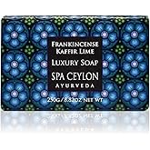 SPA CEYLON FRANKINCENSE KAFFIR LIME Luxury Soap | Luxuriously Creamy Natural Cleanser | Moisturize | Soften skin | Paraben Free | 100% Vegetarian | Suitable for all skin types