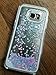 S7 Edge Quicksand Case, Pansonite Fashion Creative Design Flowing Liquid Floating Luxury Bling Glitter Sparkle Love Heart Hard Case for Samsung S7 Edge (Pink&Blue)