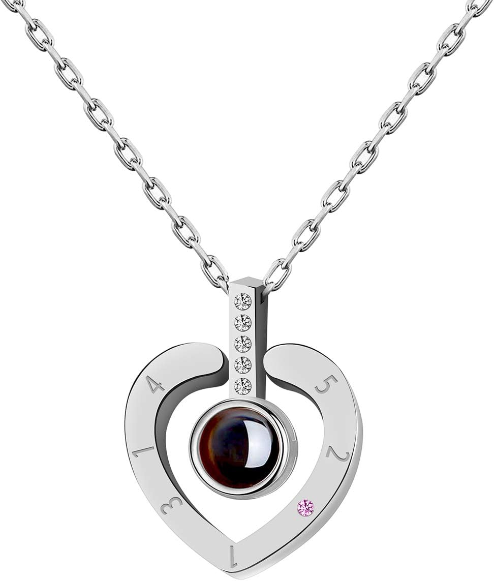 WIGERLON 100 Languages I Love You Pendant Necklace for Women and Girls