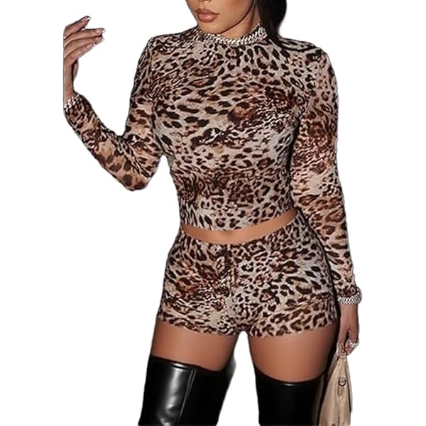 Amazon.com: Ponitrack Y2k Two Piece Sets for Women Leopard Print