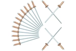 HARSKIYER 3/32" x 1/4" Red Copper Pop Rivets Assortment - 60Pcs, Aluminum Rivets Metal Blind Rivets Kayak Rivets Tool Marine rivet fasteners for Boat