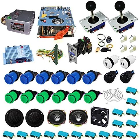 DIY Arcade 2100 Games 2 Player FULL JAMMA Ultimate Arcade Machine Kit (Blue Green bundle)