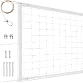 YUXUXU Professional Volleyball Net Outdoor Heavy Duty, All Weather Enhanced, Extended Stainless Steel Cable, Extra Thick Borders, for Backyard Beach Pool Indoor Outdoor- Regulation 32x3FT (Net Only)