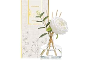 SAUSSAVITA Reed Diffusers Set, 7.10 oz Flower Scented Diffuser with 7 Sticks, Long Lasting Home Fragrance for 120 Days, Perfect for Bathroom, Shelf Decor, Air Fresheners