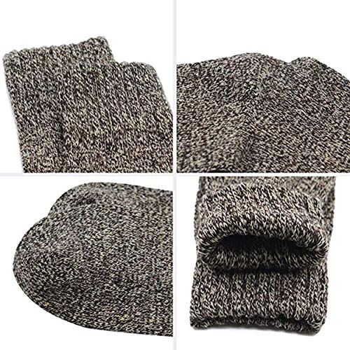 Century Star Womens Athletic Socks Knit Pattern Sports Socks Winter Wool Socks Crew Cut Cashmere Socks Warm Soft Socks (02) 5 Pairs Solid Color One Size