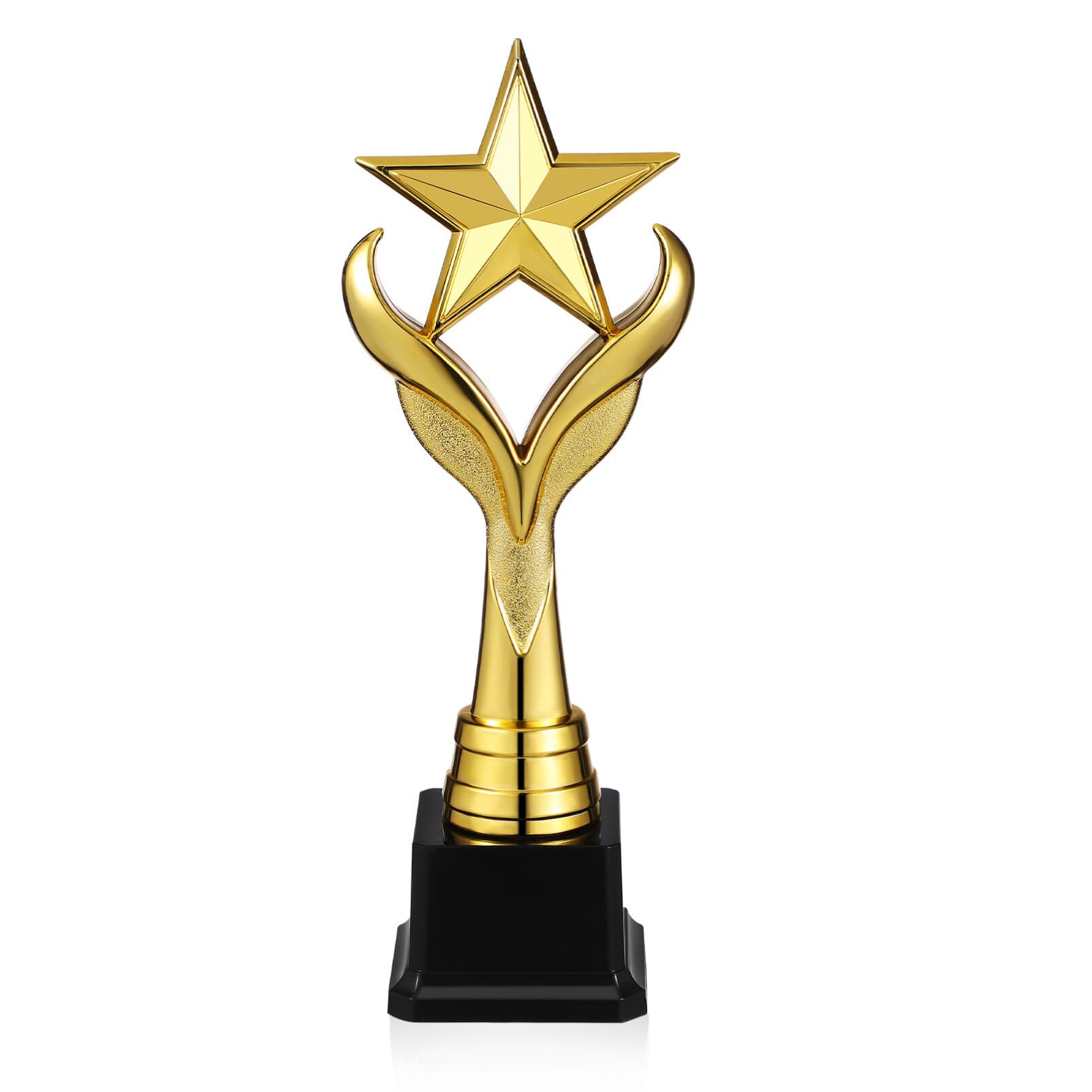 Golden Star Shape Award Trophy - Plastic Decorative Trophy for Competitions, Sports Events, Party Celebrations, 11.3 Inches