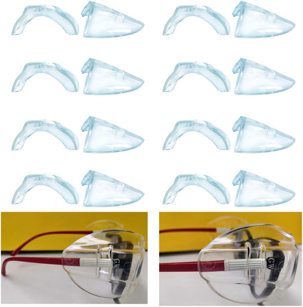 8 Pairs Safety Eye Glasses Side Shields Slip On Side Shields for Safety Glasses