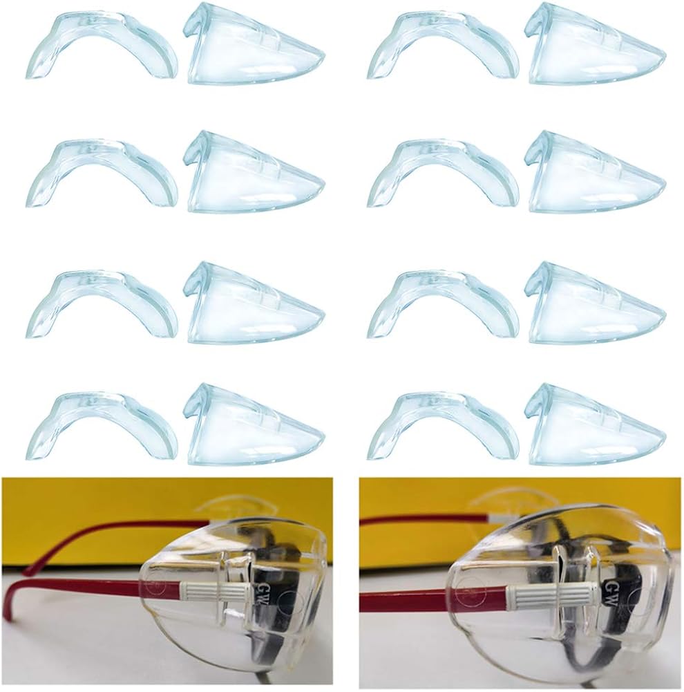 8 Pairs Safety Eye Glasses Side Shields Slip On Side