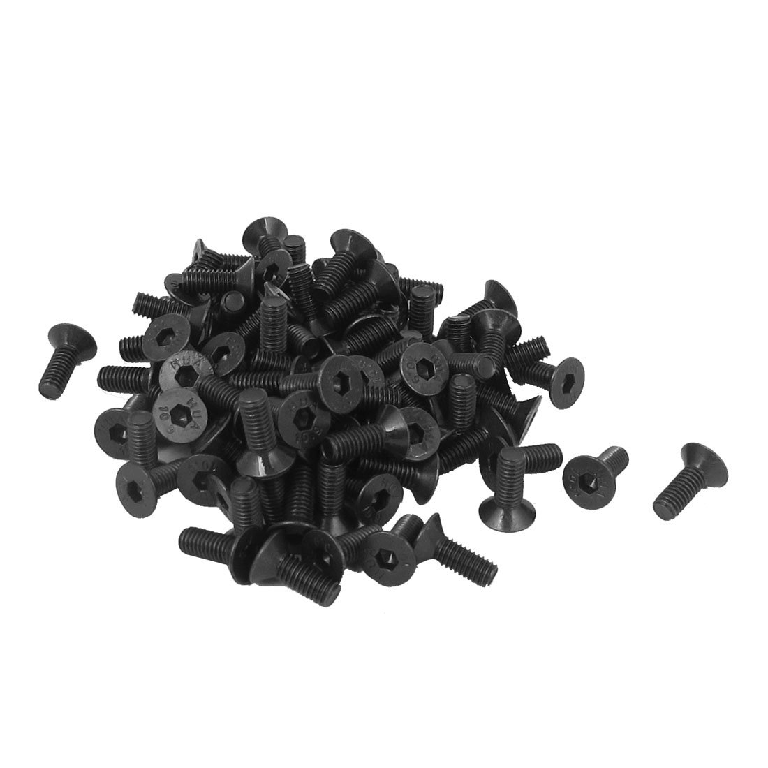Sourcingmap M3 x 8mm Metric Hex Socket Countersunk Head Screw Bolts Black 100PCS