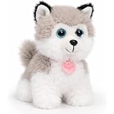 Mushymallow Sitting Dog Stuffed Animal Soft Plush Toy, Gray | 6" Adorable Plush Toy Pocket-Sized Stuffed Dog for Boys Girls Kids Adults Desk Decor Birthday Christmas Gift
